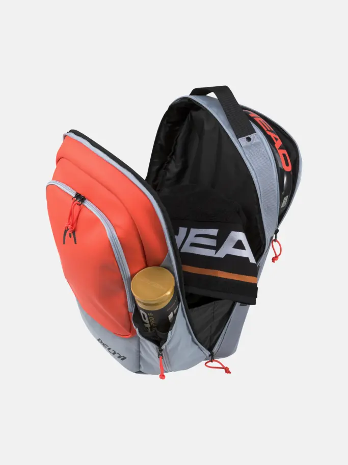 Out of Stock,Sale, view full size image of Front view of Product detail - Delta Backpack grey/orange