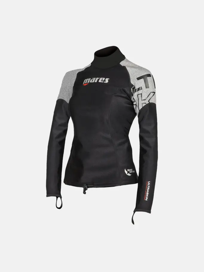 , view full size image of Front view of Product detail - Ultra Skin - Long Sleeve - She Dives