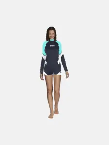 Display front view 1 of Product detail - Rash Guard Loose Fit Long Sleeve - She Dives aqua
