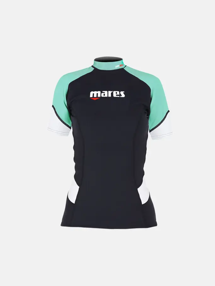 , weergave van volledige grootte van vooraanzicht van Product detail - Rash Guard Short Sleeve - She Dives