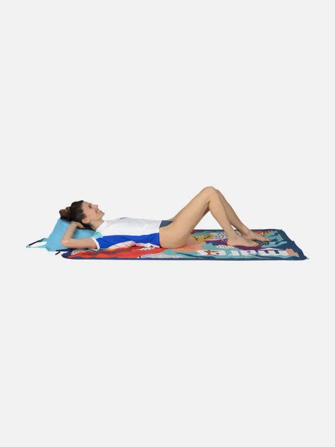 , view full size image of Front view of Product detail - Seaside Towel blue