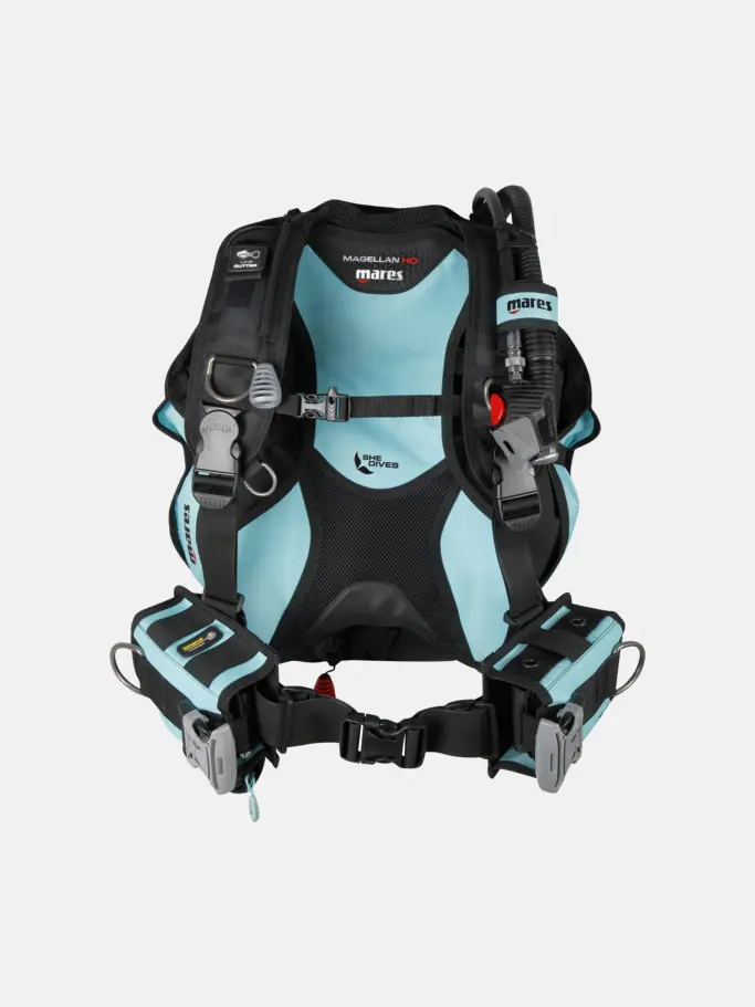 , view full size image of Front view of Product detail - Magellan HD - She Dives black/aqua