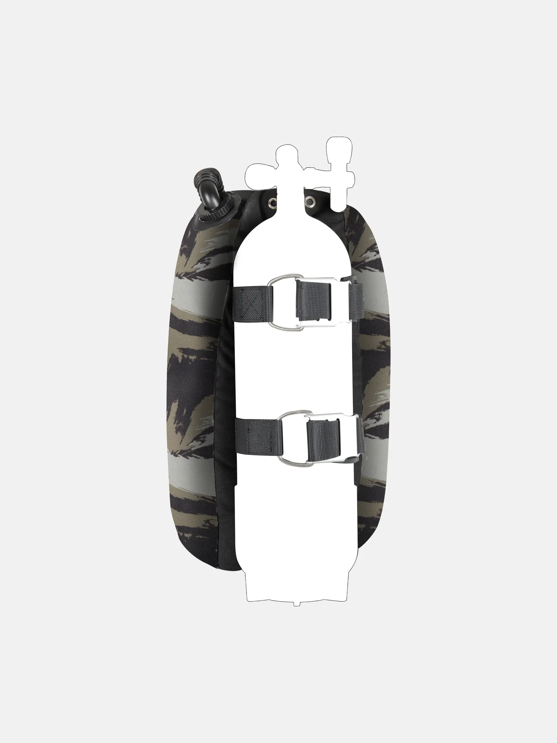 , view full size image of Front view of Product detail - Tactical Green Single Backmount Set