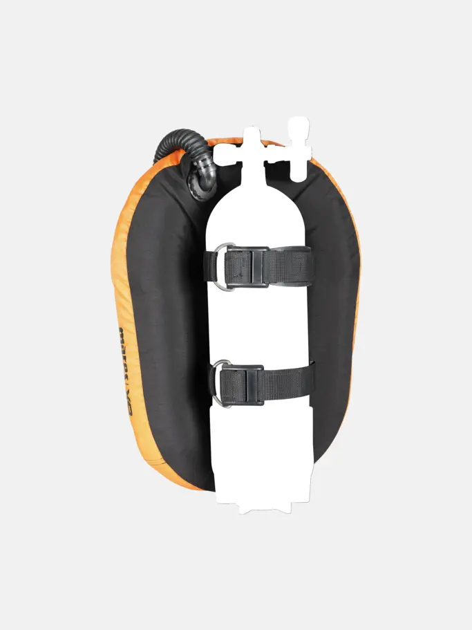 , view full size image of Front view of Product detail - HV Single Backmount Set black/orange