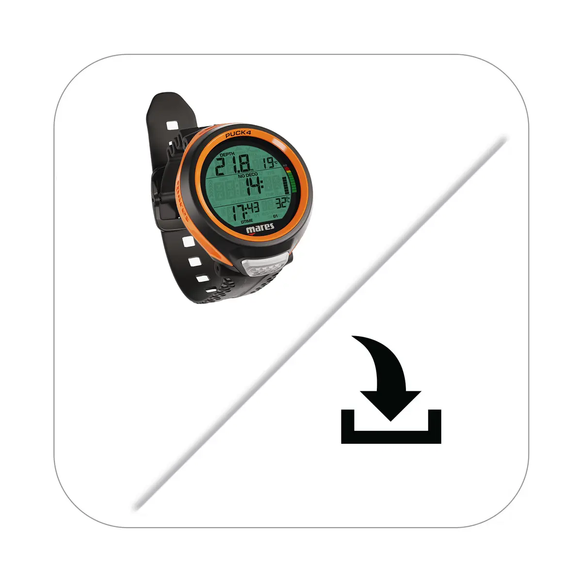 Computer Subacqueo Mares Puck 4 - Per Immersioni In Aria E Nitrox Con Bluetooth