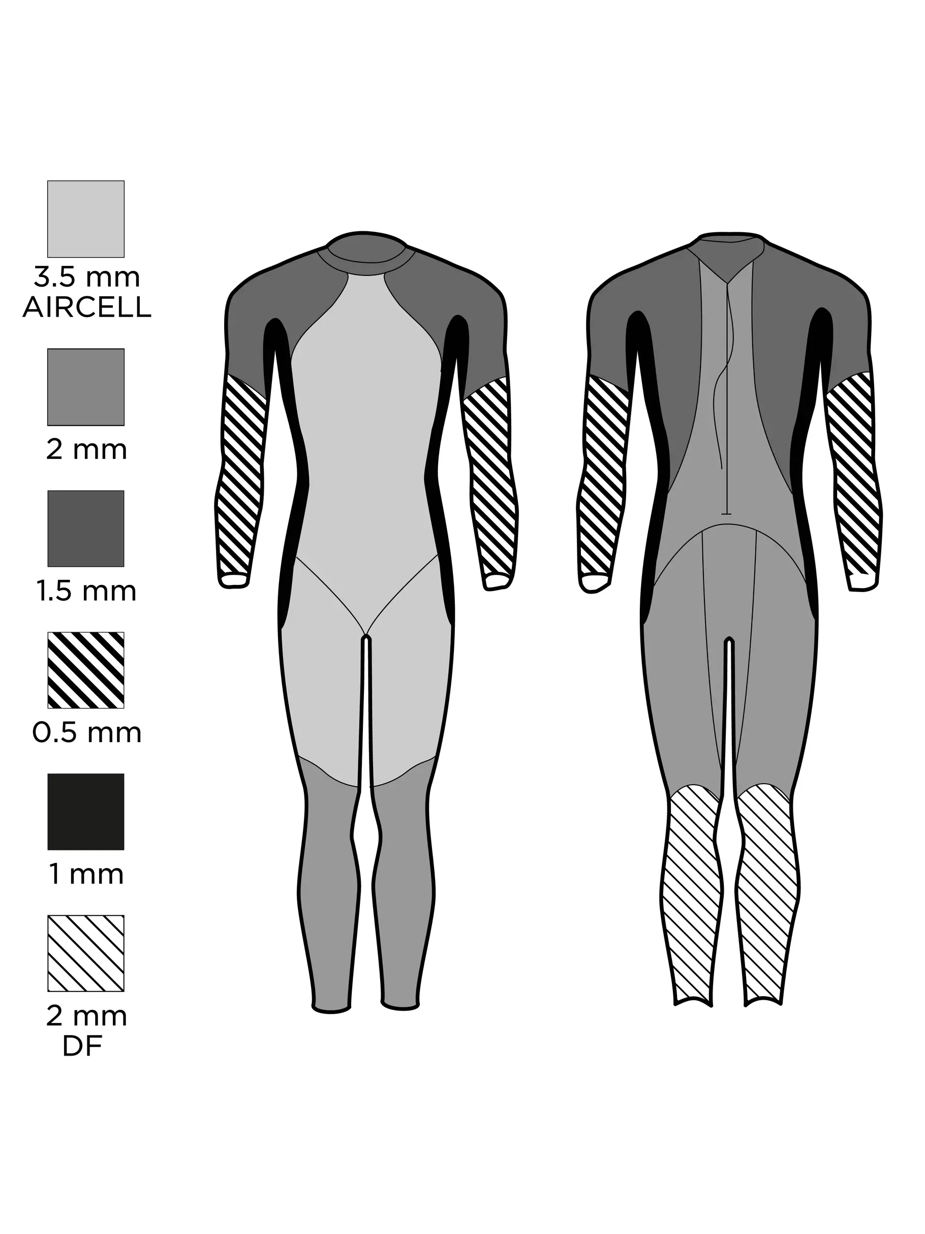 Sale, view full size image of Front view of Product detail - Mens Open Water PURE Fast Skin 3.0,5 Neoprene Wetsuit black