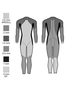 Display front view 3 of Product detail - Mens Open Water PURE Fast Skin 3.0,5 Neoprene Wetsuit black
