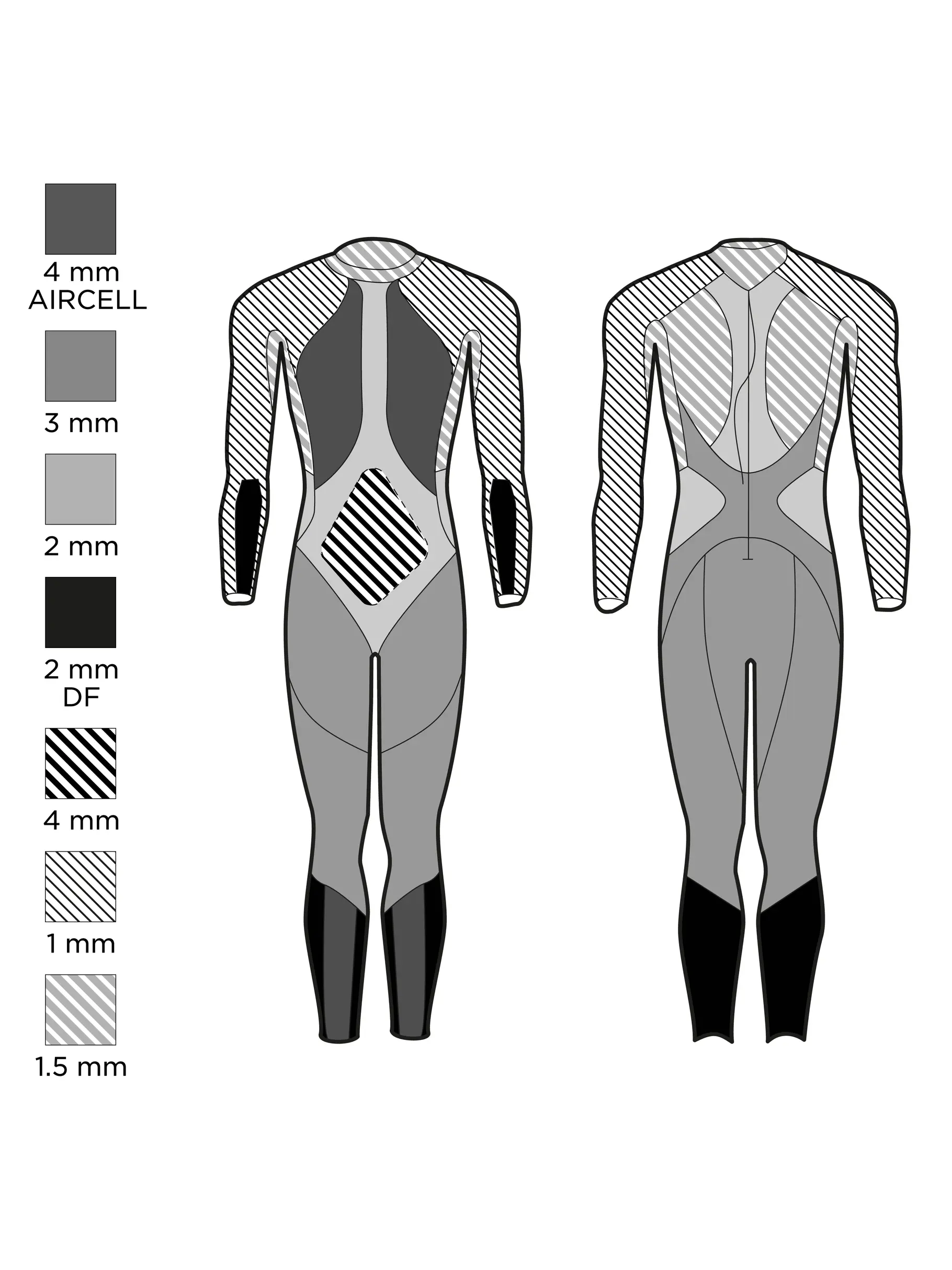Out of Stock, Ansicht Großes Bild der Vorderseite Product detail - Mens Open Water X-TREAM FS 4.3.2 Fullsuit black/blue
