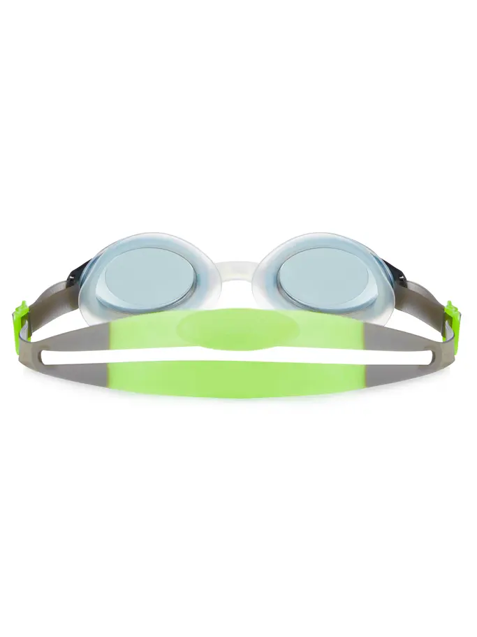 , view full size image of Front view of Product detail - Bondi Goggles White/Blue - Tinted Smoke Lens