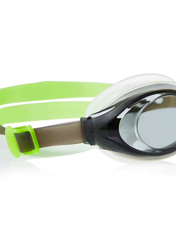 , view full size image of Front view of Product detail - Bondi Goggles White/Blue - Tinted Smoke Lens