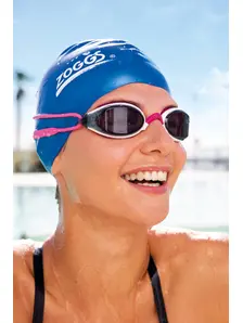 Display front view 2 of Product detail - Fusion Air Swimming Goggles Pink/White - Tinted Smoke Lens