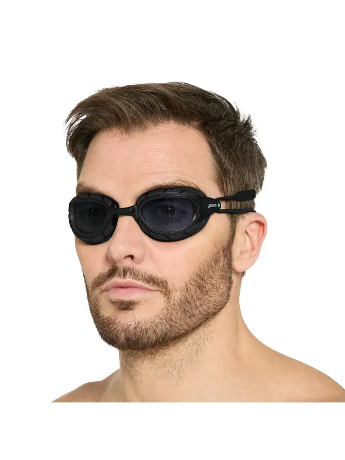 New, view full size image of Front view of Product detail - Predator Swimming Goggles - Smoke Lens Black/Black - Tint Smoke Lens