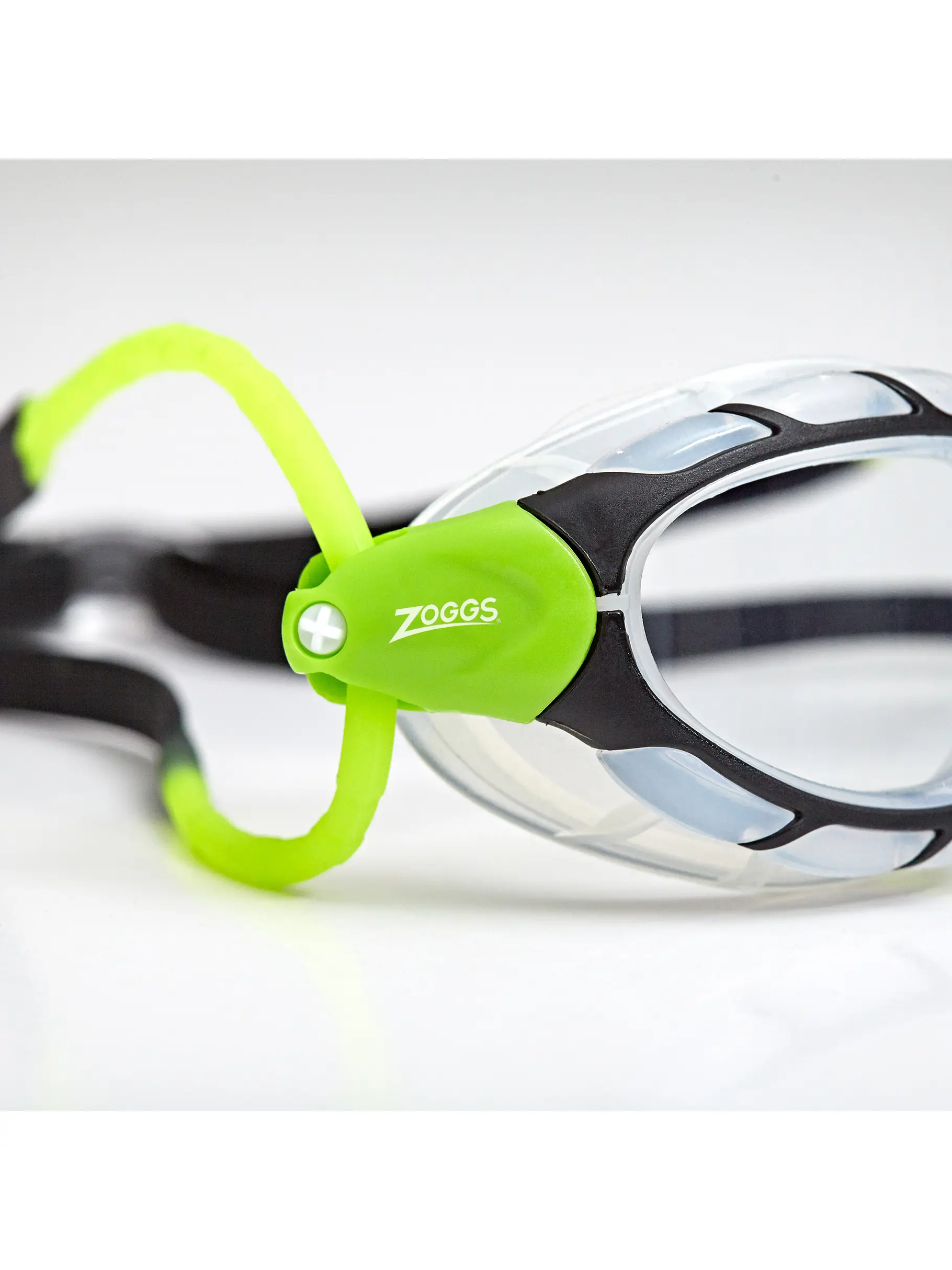, view full size image of Front view of Product detail - Predator Swimming Goggles - Clear Lens Black/Green - Clear Lens