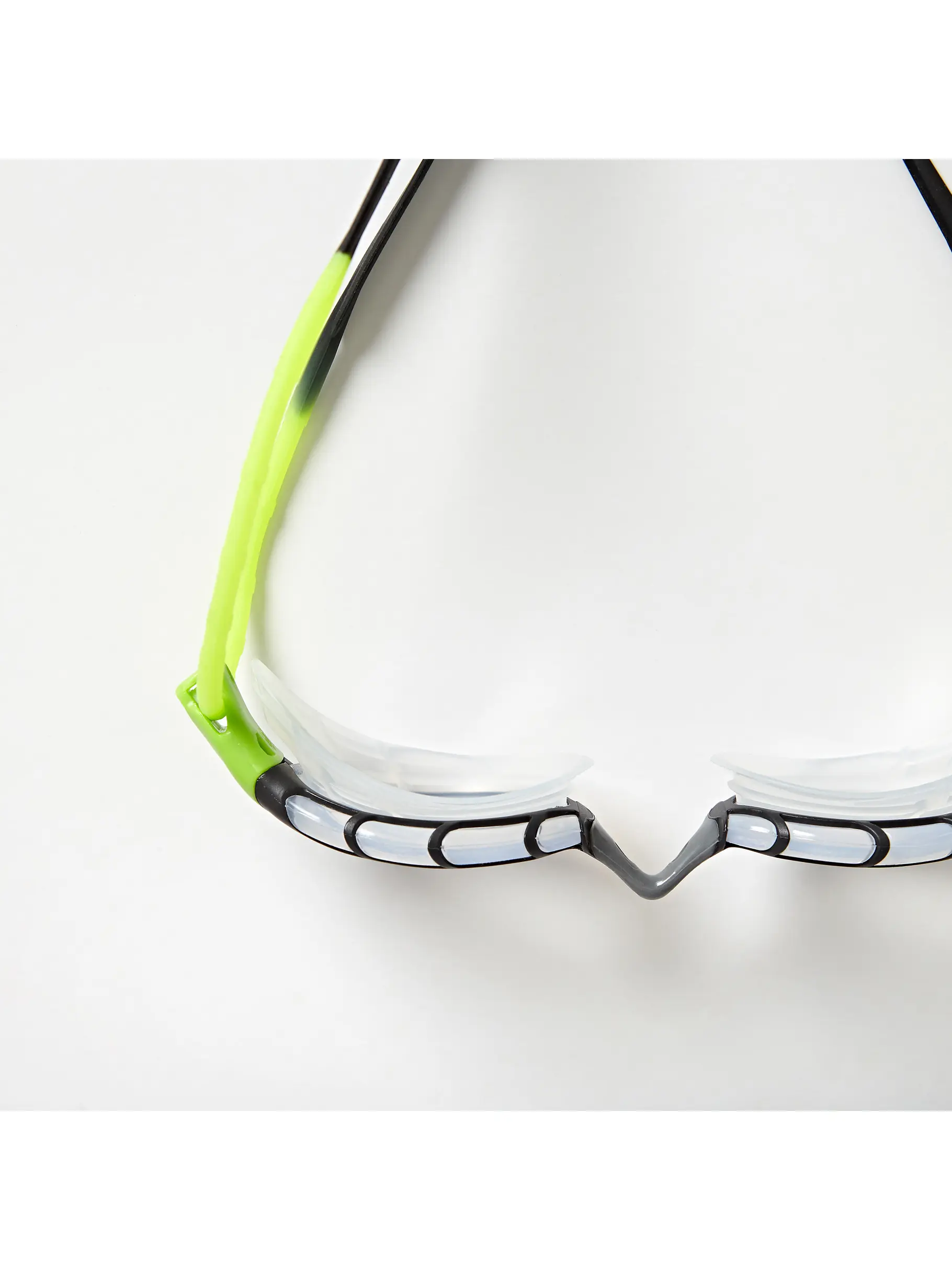 , view full size image of Front view of Product detail - Predator Flex Swimming Goggles - Clear Lens Black/Green - Clear Lens