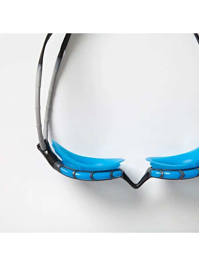 Sale,Clearance, view full size image of Front view of Product detail - Predator Goggles Smoke Lens Blue/Black - Tinted Smoke Lens