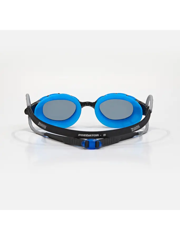 Sale,Clearance, view full size image of Front view of Product detail - Predator Goggles Smoke Lens Blue/Black - Tinted Smoke Lens
