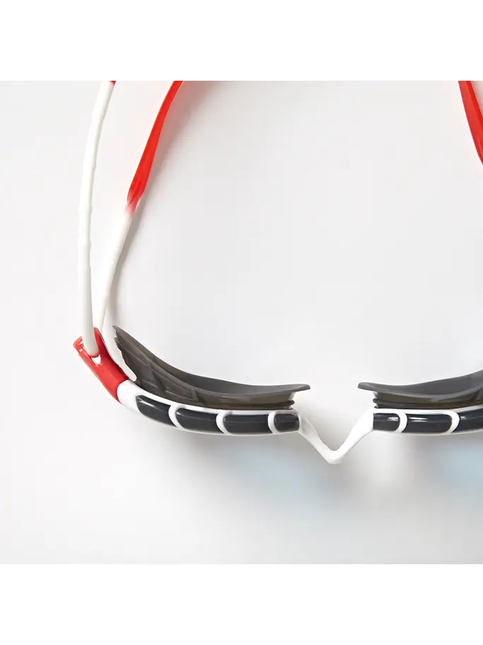 , view full size image of Front view of Product detail - Predator Goggles Tinted Blue Lens White/Red - Tinted Blue Lens
