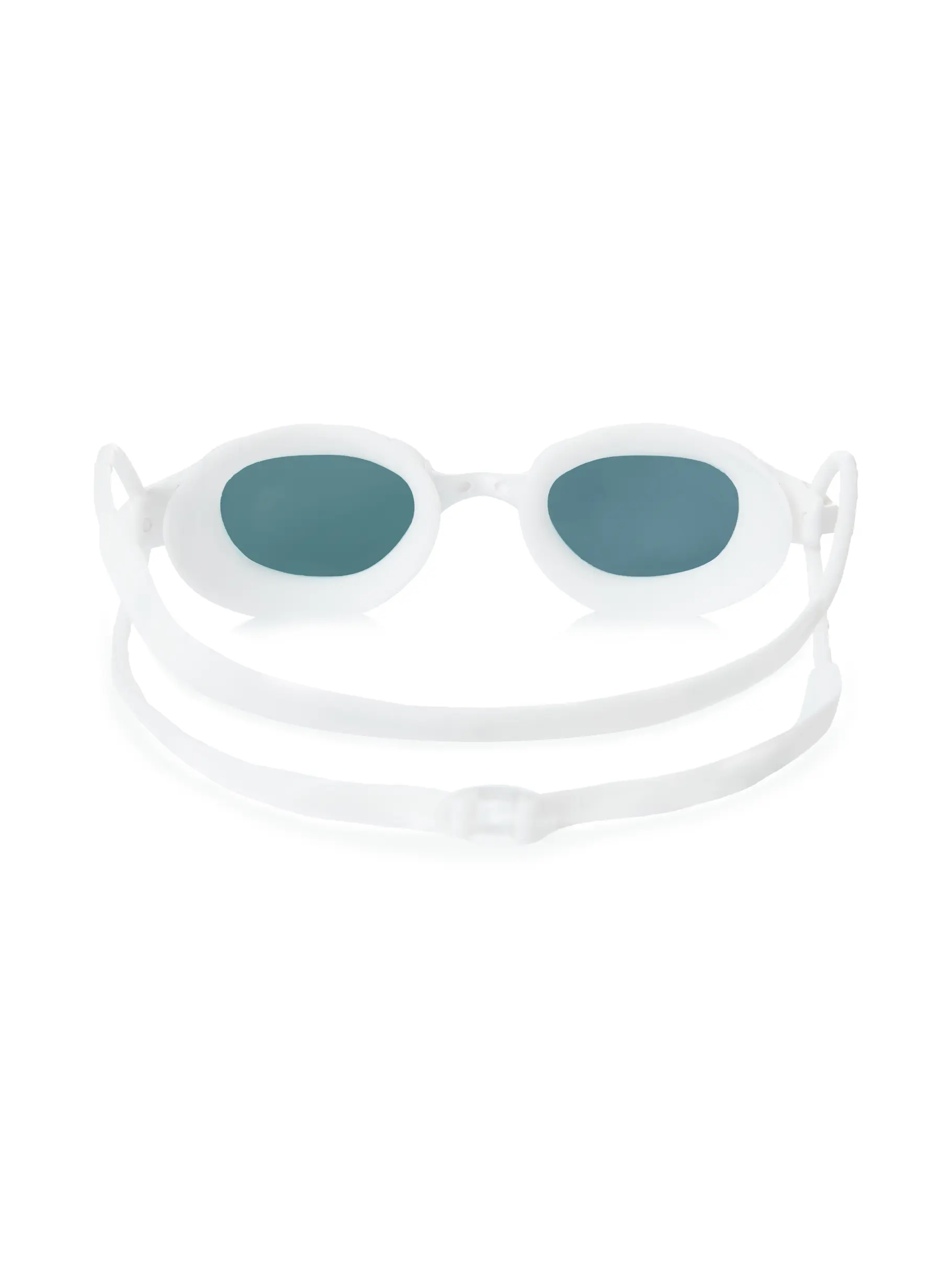 , view full size image of Front view of Product detail - Predator Swimming Goggles - Tint Smoke Lens White - Tinted Smoke Lens