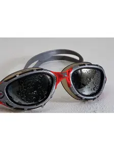 Display front view 2 of Product detail - Predator Flex Original Swimming Goggles Silver/Red - Mirrored Smoke Lens