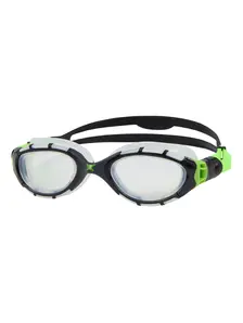 Display front view 1 of Product detail - Predator Flex Swimming Goggles Black/Green - Clear Lens