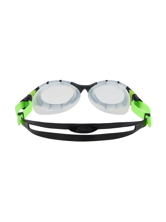 , Ansicht Großes Bild der Vorderseite Product detail - Predator Flex Swimming Goggles Black/Green - Clear Lens