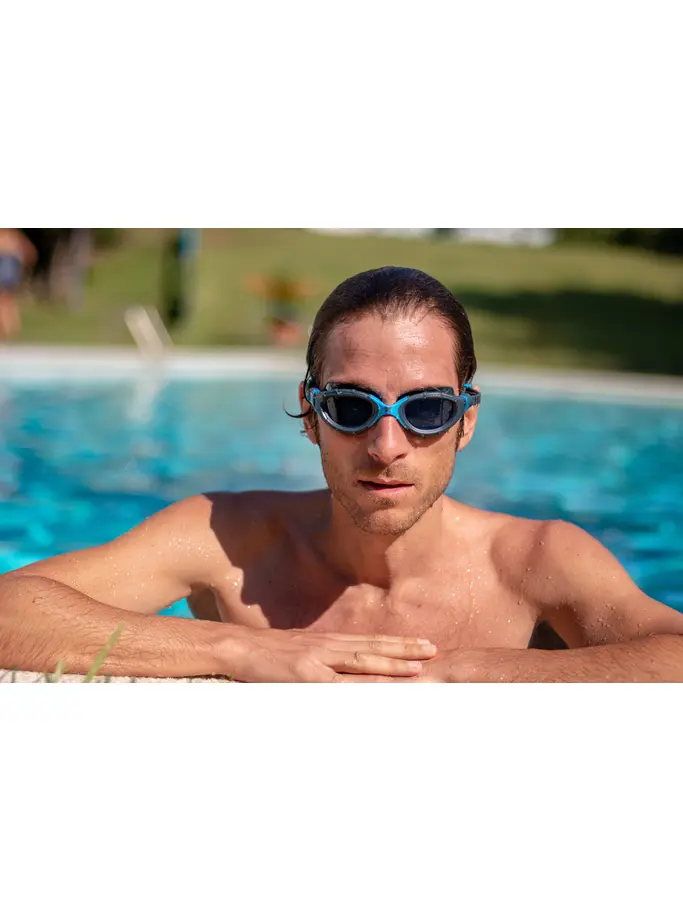 , Ver imagen de tamaño completo de Vista frontal de Product detail - Predator Flex Goggles Grey/Blue - Tinted Smoke Lens