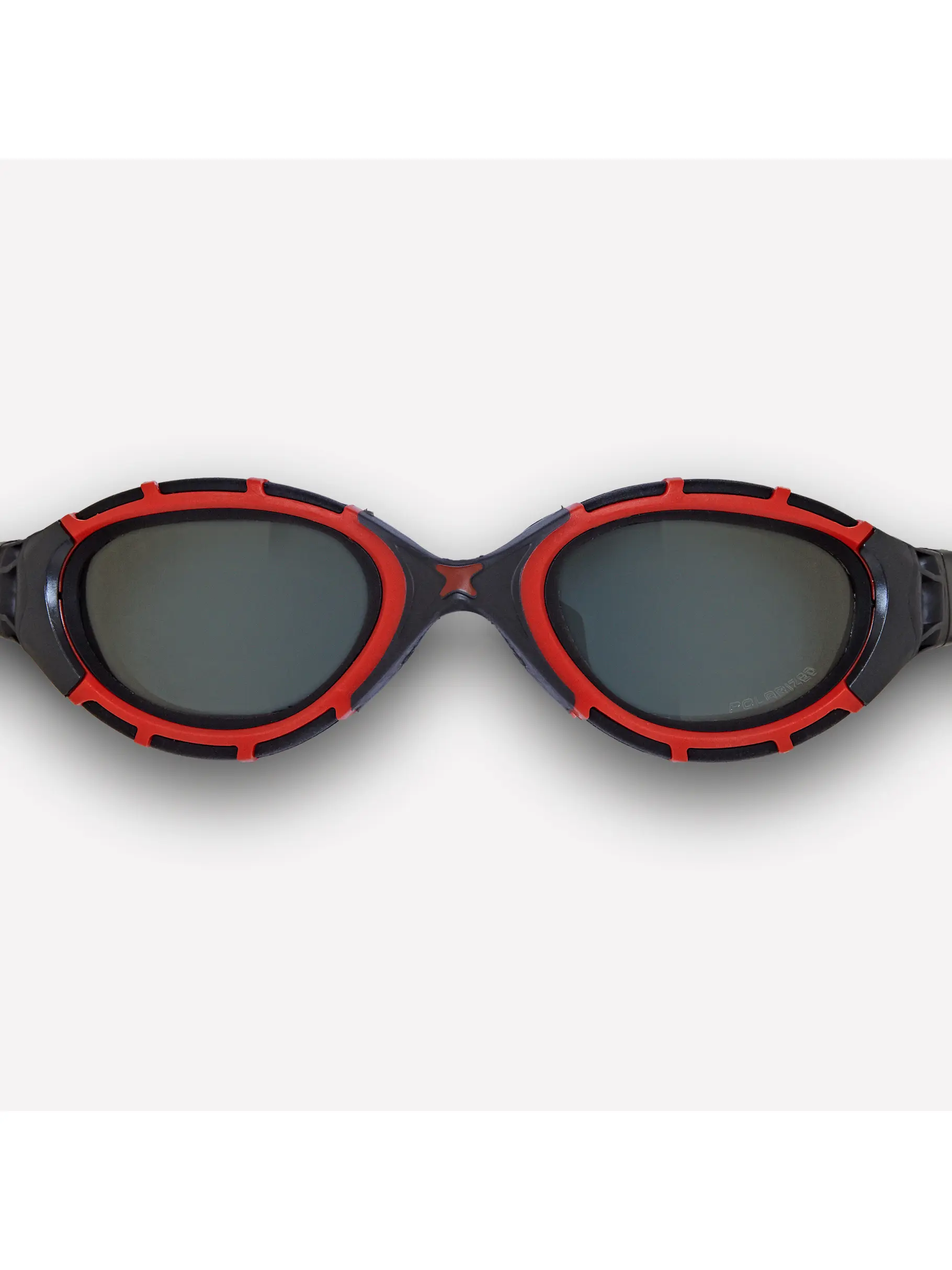 , Ansicht Großes Bild der Vorderseite Product detail - Predator Flex Swimming Goggles - Polarized Lens Black/Red - Polarized Smoke Lens