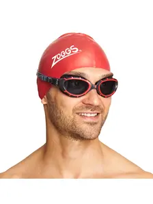 Display front view 4 of Product detail - Predator Flex Swimming Goggles - Polarized Smoke Lens Black/Red - Polarized Smoke Lens