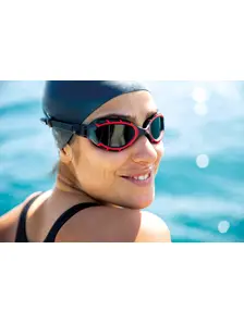 Display front view 6 of Product detail - Predator Flex Swimming Goggles - Polarized Smoke Lens Black/Red - Polarized Smoke Lens