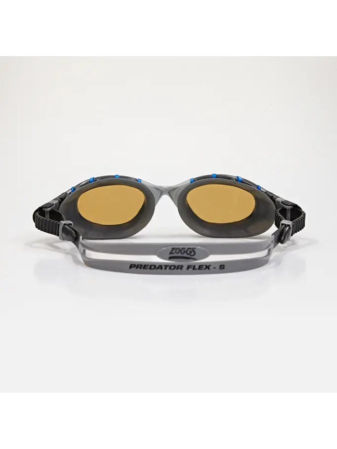 , view full size image of Front view of Product detail - Predator Flex Polarized Ultra Reactor Goggles Silver/Blue - Reactor Copper Lens