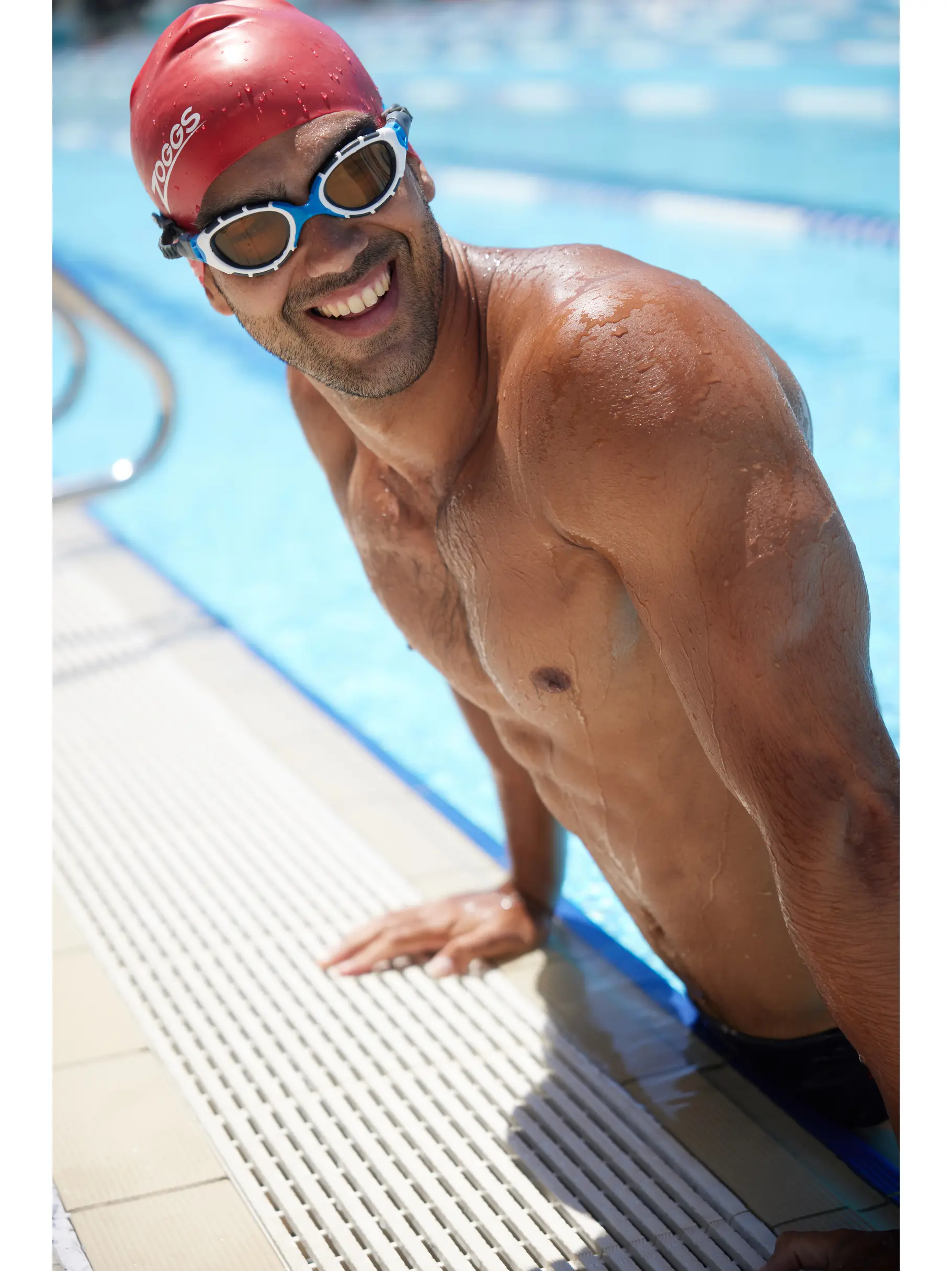Sale, view full size image of Front view of Product detail - Predator Flex Swimming Goggles - Polarized Ultra Lens BLGYPCP