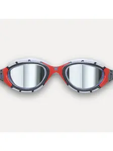 Display front view 2 of Product detail - Predator Flex Swimming Goggles - Titanium Lens Clear/Red - Mirrored Smoke Lens