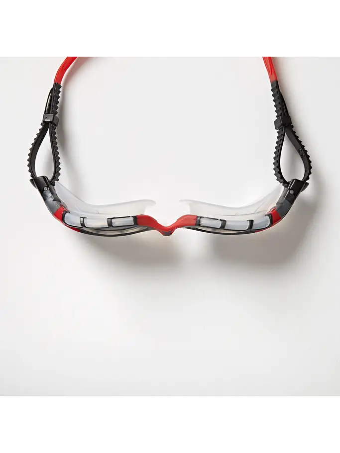 Sale,Clearance, view full size image of Front view of Product detail - Predator Flex Titanium Goggles Clear/Red - Mirrored Smoke Lens