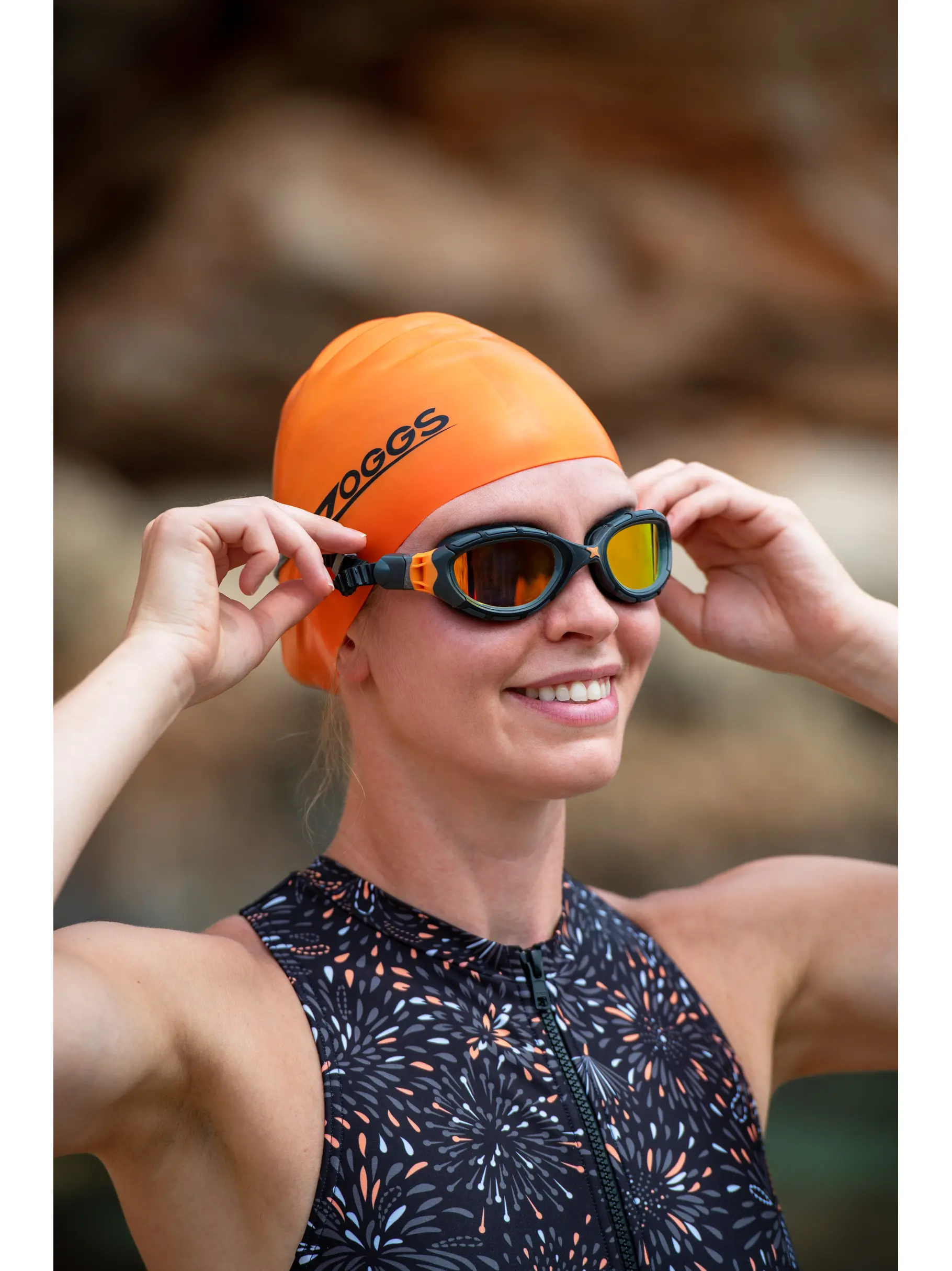 , view full size image of Front view of Product detail - Predator Flex Swimming Goggles - Titanium Lens GYBKMOR
