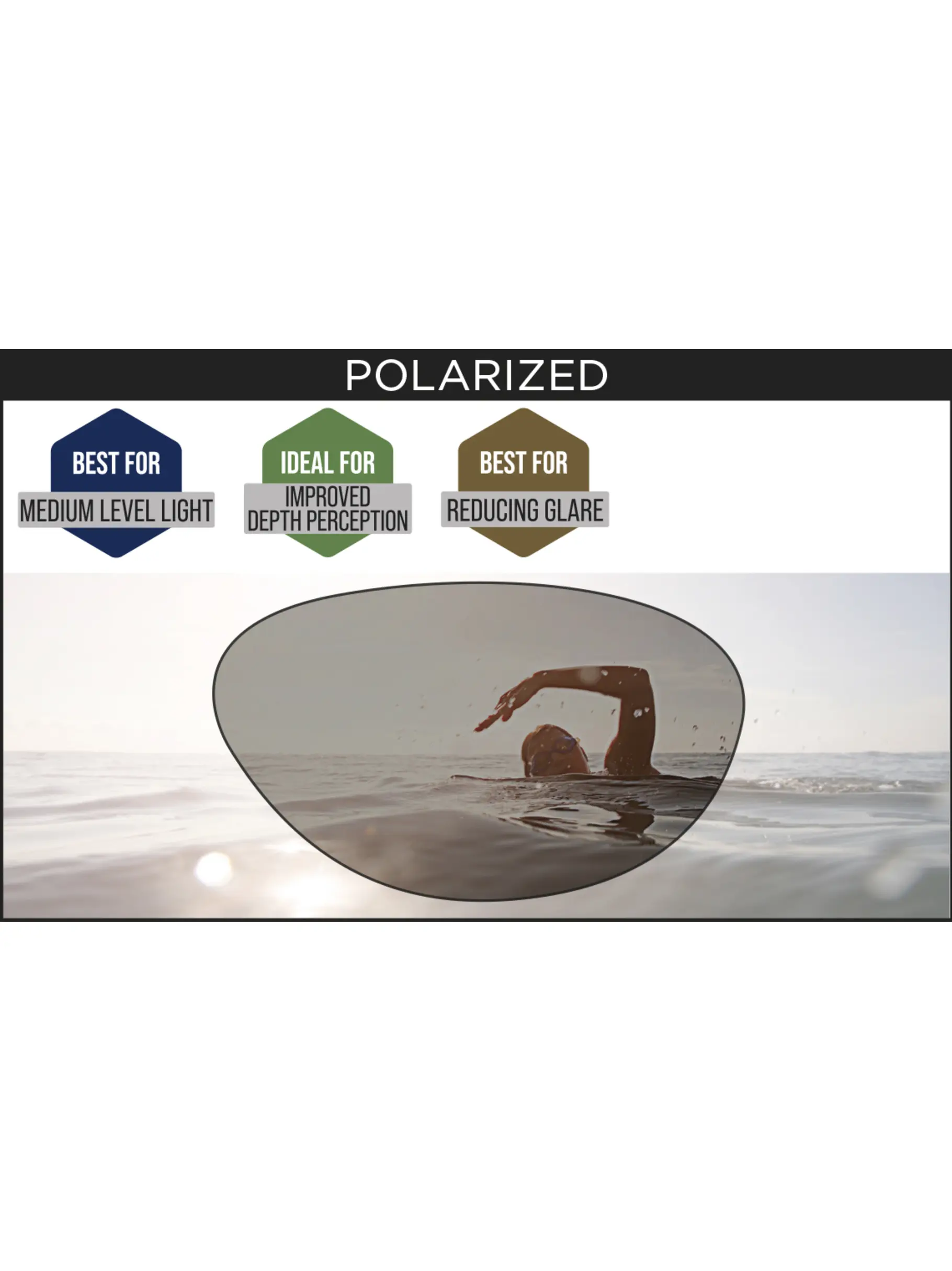 , view full size image of Front view of Product detail - Predator Goggles Polarized Lens BLWHPSM