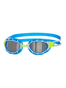 Display front view 1 of Product detail - Predator Titanium Goggles Silver/Blue - Mirrored Smoke Lens