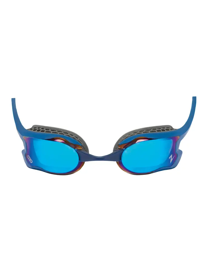 , view full size image of Front view of Product detail - Raptor Mirror Swimming Goggles Blue/Grey - Mirror Dark Blue Lens