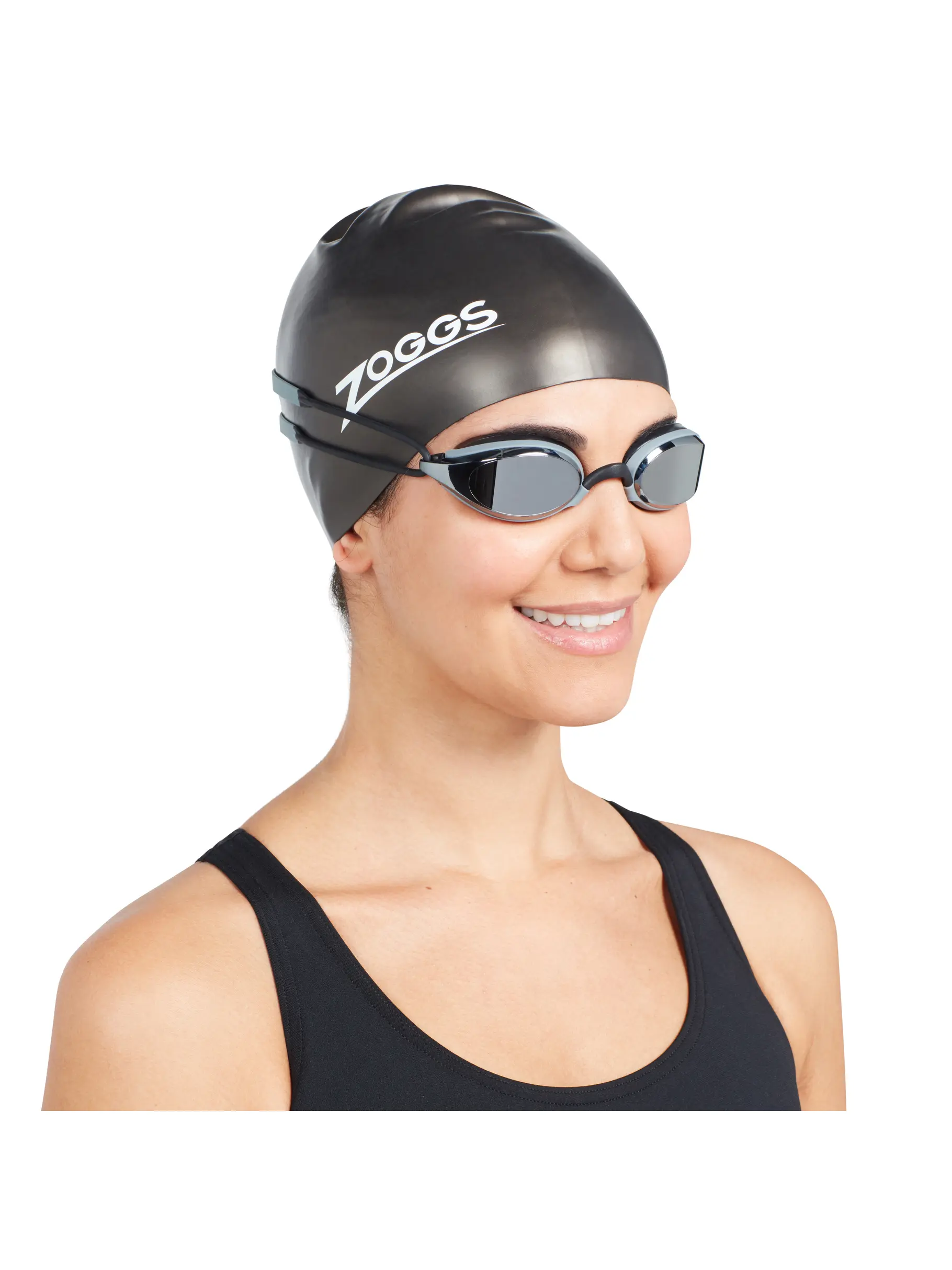 Sale, view full size image of Front view of Product detail - Fusion Air Swimming Goggles - Titanium Lens BKGYMSM