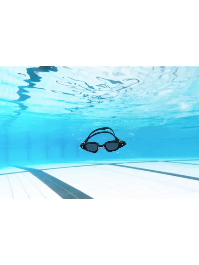 , view full size image of Front view of Product detail - Spectra Swimming Goggles Black/Grey - Tint Smoke Lens