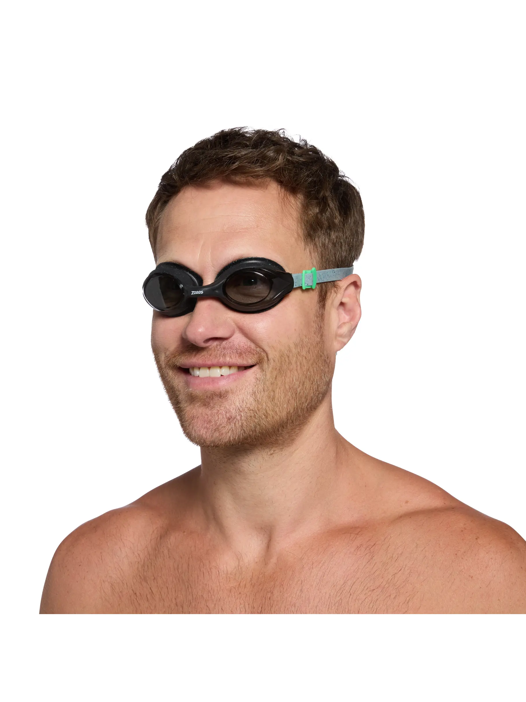 New, view full size image of Front view of Product detail - Bondi Remix Swimming Goggles Black/Grey - Tint Smoke Lens
