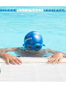 Display front view 3 of Product detail - Phantom Junior Swimming Mask Blue/White - Tinted Blue Lens