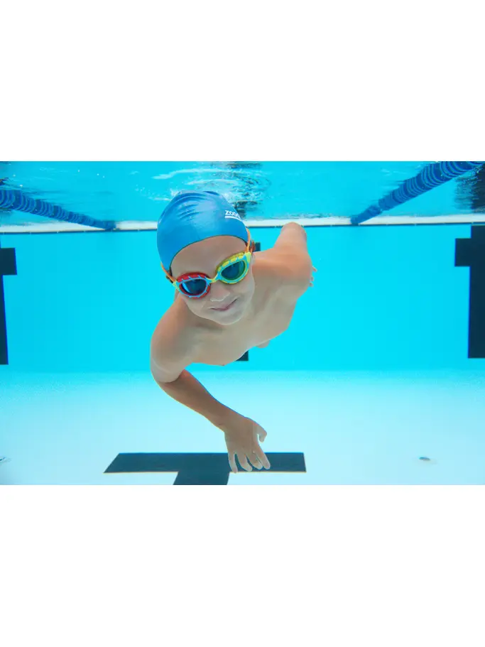 Sale, Ansicht Großes Bild der Vorderseite Product detail - Predator Junior Swimming Goggles Blue/Red - Tinted Blue Lens