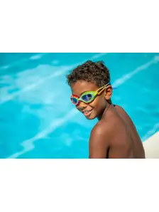 Display front view 3 of Product detail - Predator Junior Swimming Goggles Blue/Red - Tinted Blue Lens