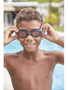 Display front view 2 of Product detail - Sea Demon Junior Swimming Goggles Black/Blue - Hologram Lens
