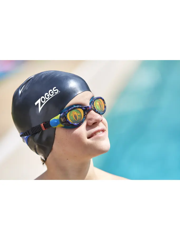 , view full size image of Front view of Product detail - Sea Demon Junior Swimming Goggles Black/Blue - Hologram Lens