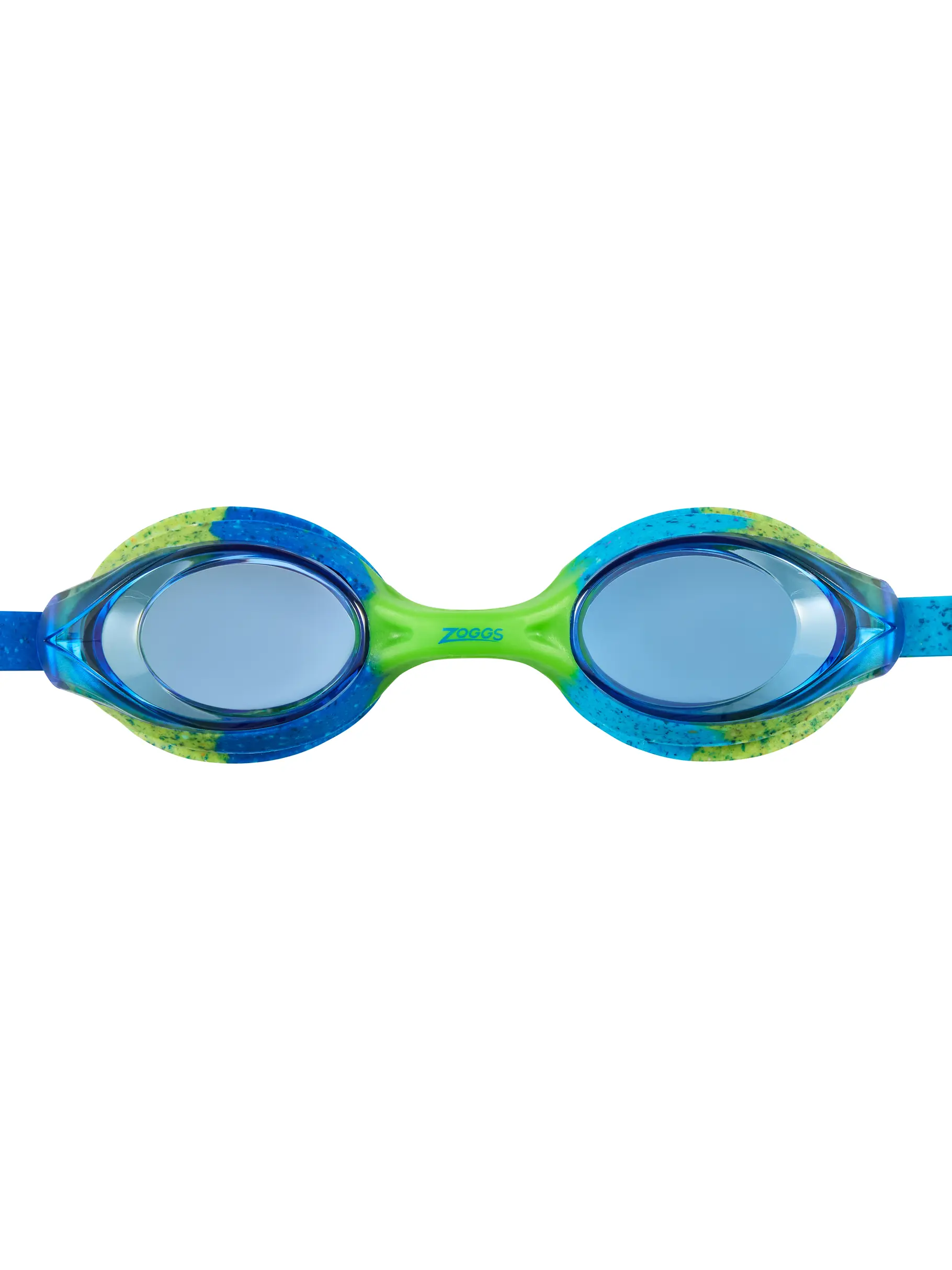New, view full size image of Front view of Product detail - Bondi Remix Junior Swimming Goggles Blue/Green - Tinted Blue Lens