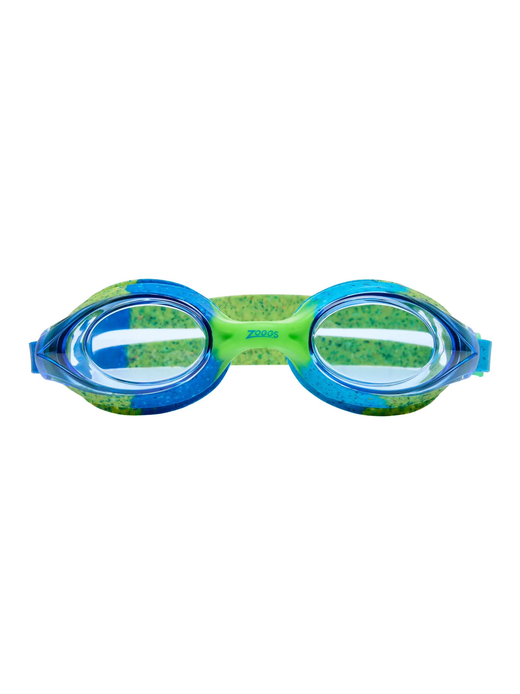New, view full size image of Front view of Product detail - Bondi Remix Junior Swimming Goggles Blue/Green - Tinted Blue Lens