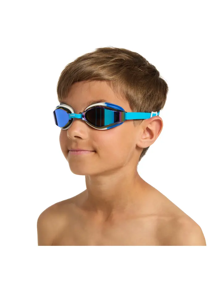 New, view full size image of Front view of Product detail - Endura Max Titanium Junior Swimming Goggles BLWHMBL