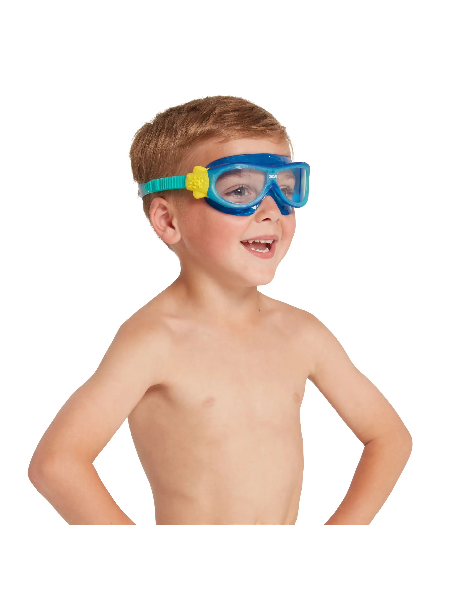 , view full size image of Front view of Product detail - Phantom Kids Swimming Mask BLTQCLR