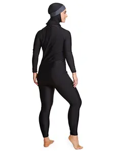 Display front view 2 of Product detail - Womens Meelup Three Piece Modesty Swimsuit BKGY